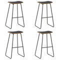 Bancos de Bar 4 pcs Couro Artificial Preto