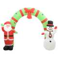 Arco Insuflável Natalício Pai Natal e Boneco de Neve LED 280 cm