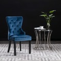 Cadeiras de Jantar 2 pcs Veludo Azul