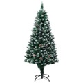 Árvore de Natal Artificial com Pinhas e Neve Branca 150 cm
