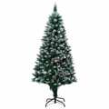 Árvore de Natal Artificial com Pinhas e Neve Branca 180 cm