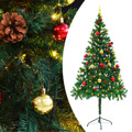 Árvore de Natal Artificial C/ Enfeites e Luzes LED 180 cm Verde