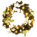 Grinalda de Natal com Luzes LED 60 cm Pvc Preto