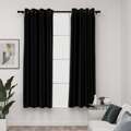 Cortinas Opacas Aspeto Linho 2 pcs 140x175 cm Antracite