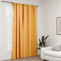 Cortinas Opacas Aspeto Linho com Ganchos 290x245 cm Amarelo