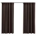 Cortinas Opacas Asp. Linho + Ganchos 2pcs 140x175cm Cinza-acas.