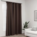 Cortinas Opacas Asp. Linho Ganchos 290x245cm Cinza-acastanhado