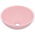 Lavatório Wc Luxuoso Redondo 32,5x14cm Cerâmica Rosa Mate