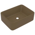 Lavatório Luxuoso 41x30x12 cm Cerâmica Creme Mate