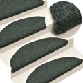 Tapetes de Escada Adesivos 15 pcs 65x21x4 cm Agulhado Verde