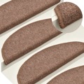 Tapete/carpete para Degraus 15 pcs 56x17x3 cm Castanho