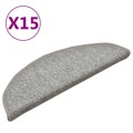 Tapete/carpete para Degraus 15 pcs 56x17x3 cm Cinza-claro