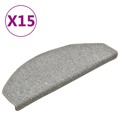 Tapete/carpete para Degraus 15 pcs 65x24x4cm Cinzento-claro