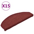 Tapete/carpete para Degraus 15 pcs 65x24x4 cm Vermelho