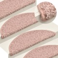 Tapete/carpete para Degraus 15 pcs 65x21x4 cm Rosa Claro