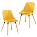 Cadeiras de Jantar 2 pcs Veludo Amarelo