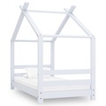 Estrutura de Cama para Crianças 70x140 cm Pinho Maciço Branco