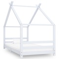 Estrutura de Cama para Crianças 90x200 cm Pinho Maciço Branco