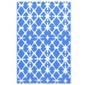 Tapete de Exterior 80x150 cm Pp Azul e Branco