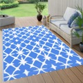 Tapete de Exterior 120x180 cm Pp Azul e Branco