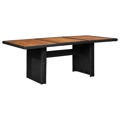 Mesa de Jantar Jardim 200x100x74 cm Vime Pe Preto