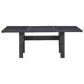 Mesa de Jantar Jardim 200x100x74 cm Vidro e Vime Pe Preto