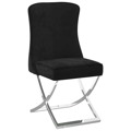 Cadeira de Jantar 53x52x98 cm Veludo e Aço Inoxidável Preto