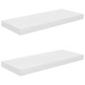 Prateleiras de Parede Suspensas 2 pcs 60x23,5x3,8cm Mdf Branco