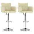 Bancos de Bar 2 pcs Couro Artificial Cor Creme