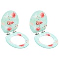 Assentos Sanita com Tampas Fecho Suave 2pcs Mdf Design Flamingo