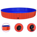 Piscina para Cães Dobrável 300x40 cm Pvc Vermelho