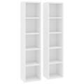 Armários para Cd 2 pcs 21x16x93,5 cm Contraplacado Branco