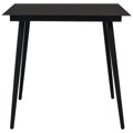 Mesa de Jantar para Jardim 80x80x74 cm Aço e Vidro Preto