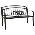 Banco de Jardim com Mesa 125 cm Aço Preto