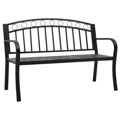 Banco de Jardim com Mesa 125 cm Aço Preto