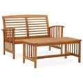 Conjunto Lounge de Jardim Madeira de Acácia Maciça 2 pcs