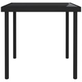 Mesa de Jantar para Exterior 80x80x72 cm Vidro e Aço Preto