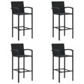 Bancos de Bar 4 pcs Vime Pe Preto