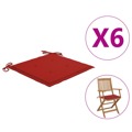 Almofadões P/ Cadeiras Jardim 6 pcs 40x40x4 cm Tecido Vermelho