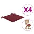 Almofadões Cadeiras Jardim 4pcs 40x40x4cm Tecido Vermelho Tinto