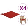 Almofadões P/ Cadeiras de Jardim 4pcs 50x50x4cm Tecido Vermelho