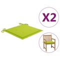 Almofadões Cadeira Jardim 2pcs 50x50x4cm Tecido Verde Brilhante