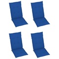 Almofadões para Cadeiras de Jardim 4 pcs 120x50x4 cm Azul Real