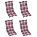 Almofadões Cadeiras Jardim 4pcs 120x50x4cm Pad. Xadrez Vermelho