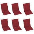Almofadões P/ Cadeiras Jardim 6 pcs 100x50x4 cm Vermelho Tinto