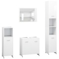 Conjunto de Móveis de Casa de Banho Contraplacado Branco 4 pcs