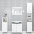 Conjunto de Móveis de Casa de Banho Contraplacado Branco 4 pcs