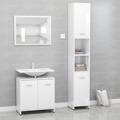 Conjunto Móveis Casa de Banho Contraplacado Branco Brilhante 3 pcs