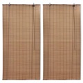 Estores de Rolo em Bambu 2 pcs 80 X 160 cm Castanho