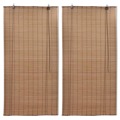 Estores de Rolo em Bambu 2 pcs 100 X 160 cm Castanho